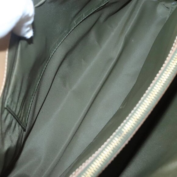 Christian Dior Trotter Canvas Hand Bag Khaki Gold Auth 123689 - Picture 12 of 16